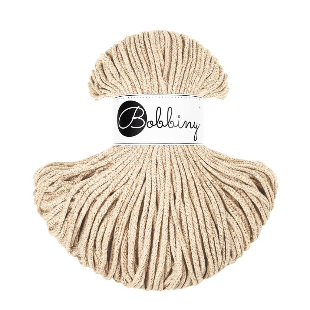 Bobbiny Makramee Golden Warm Beige Bobbiny Kordel Junior 3mm x 100 m Lieblingsgarn