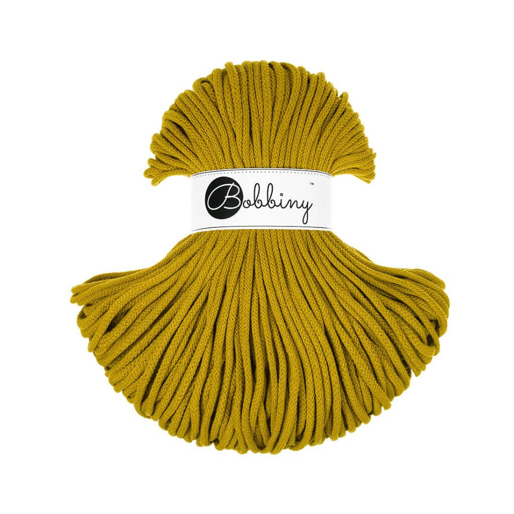 Bobbiny Makrameegarn Spicy Yellow Bobbiny Premium Kordel 5mm x 100 Meter Lieblingsgarn