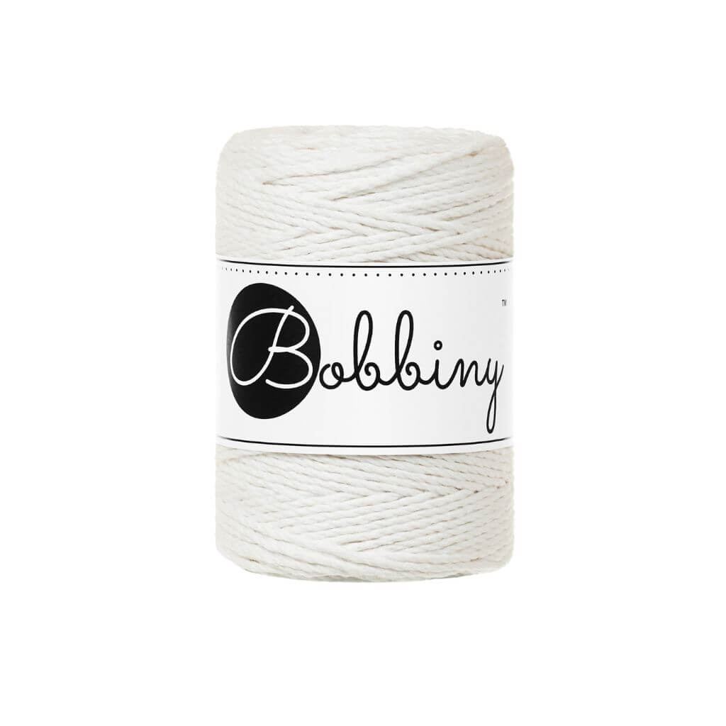 Bobbiny Off White Bobbiny Makramee Garn 1,5 mm x 100 m gedreht Lieblingsgarn