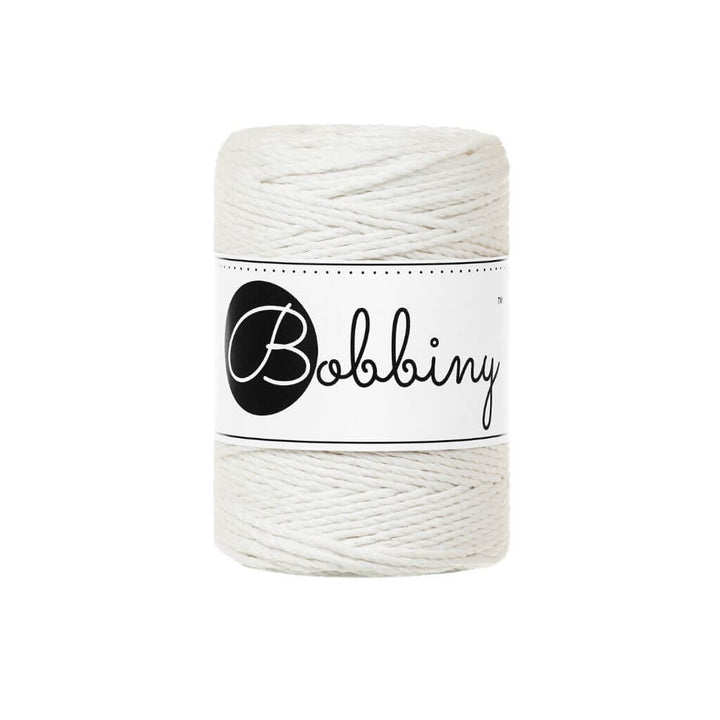 Bobbiny Off White Bobbiny Makramee Garn 1,5 mm x 100 m gedreht Lieblingsgarn