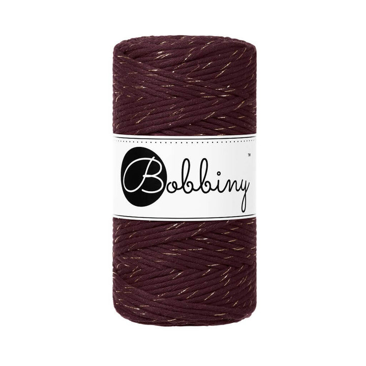 Bobbiny Makramee Golden Burgundy Bobbiny Makramee Garn 3mm Lieblingsgarn