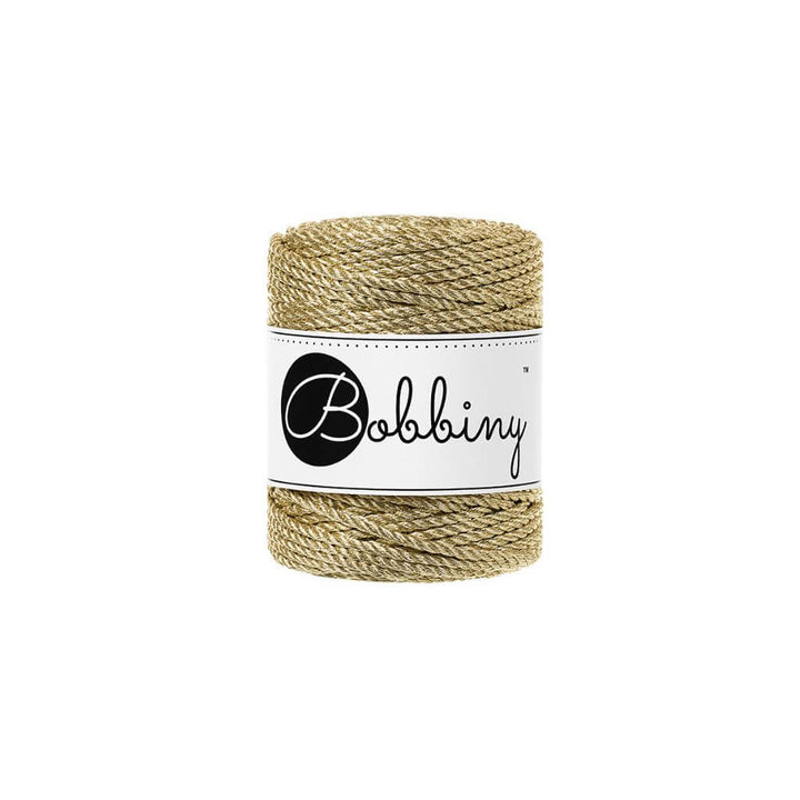 Bobbiny Metallic Gold Bobbiny Metallic Makramee Garn 3 mm x 50 m gedreht Lieblingsgarn