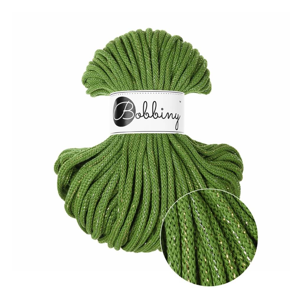 Bobbiny Makrameegarn Shiny Moss Green Bobbiny Premium Kordel 5 mm x 50 m Lieblingsgarn