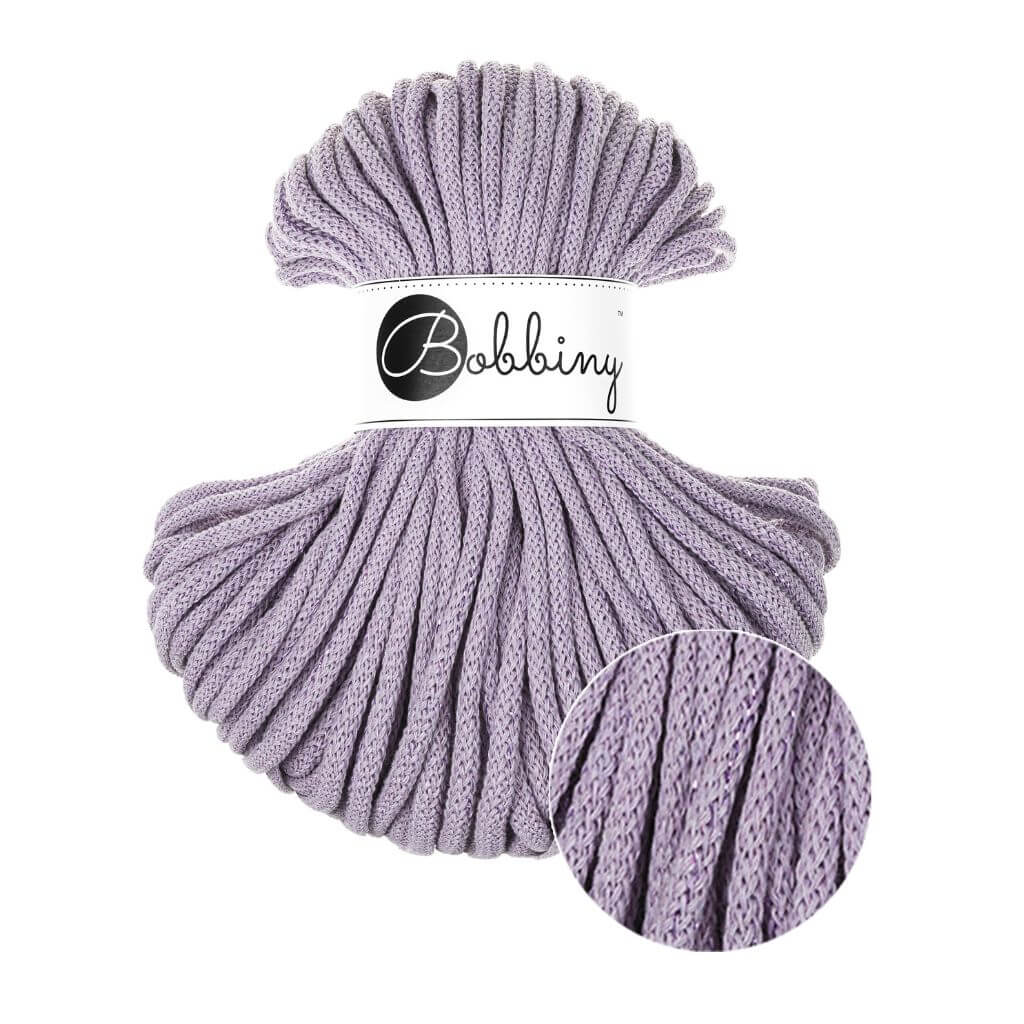 Bobbiny Makrameegarn Unicolor Lavender Bobbiny Premium Kordel 5 mm x 50 m Lieblingsgarn