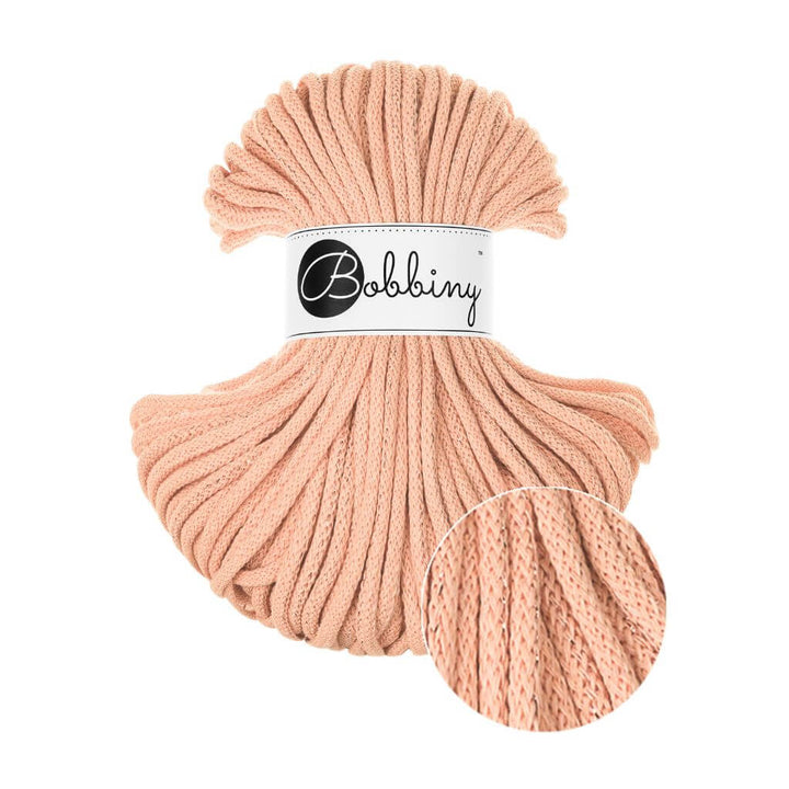 Bobbiny Makrameegarn Unicolor Peach Fuzz Bobbiny Premium Kordel 5 mm x 50 m Lieblingsgarn