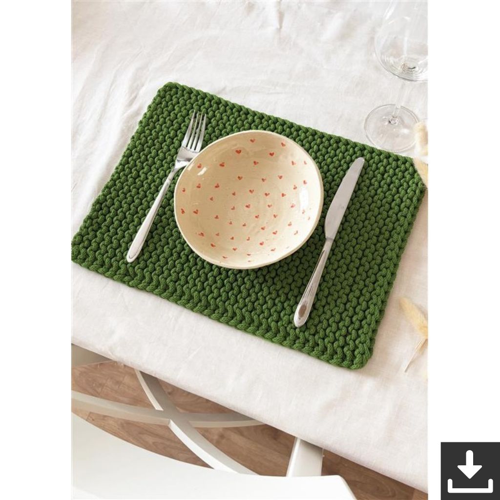 Bobbiny Set gestrickter Tischsets Strickanleitung EN - Bobbiny (PDF) Lieblingsgarn