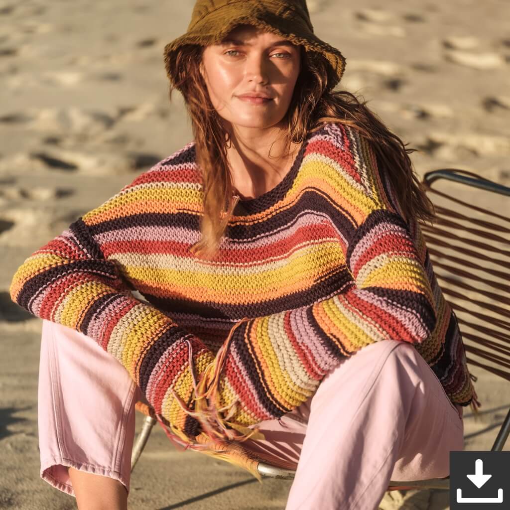 Lana Grossa Pattern Streifenpullover Strickset - Lana Grossa (PDF) Lieblingsgarn