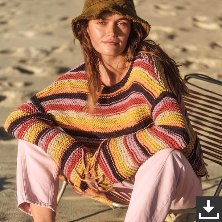 Lana Grossa Pattern Streifenpullover Strickset - Lana Grossa (PDF) Lieblingsgarn
