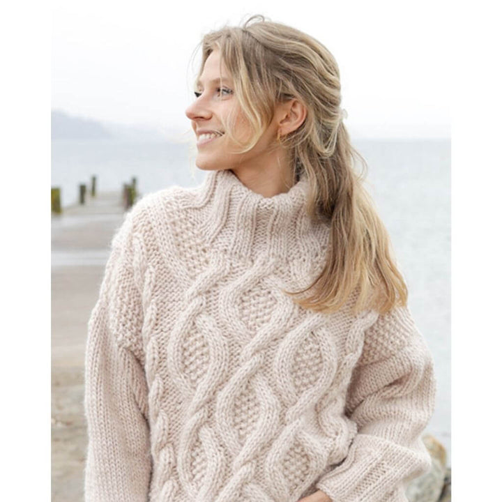 Drops Design Pattern Damen Pullover Cable Beach Sweater Strickanleitung - Drops (PDF) Lieblingsgarn
