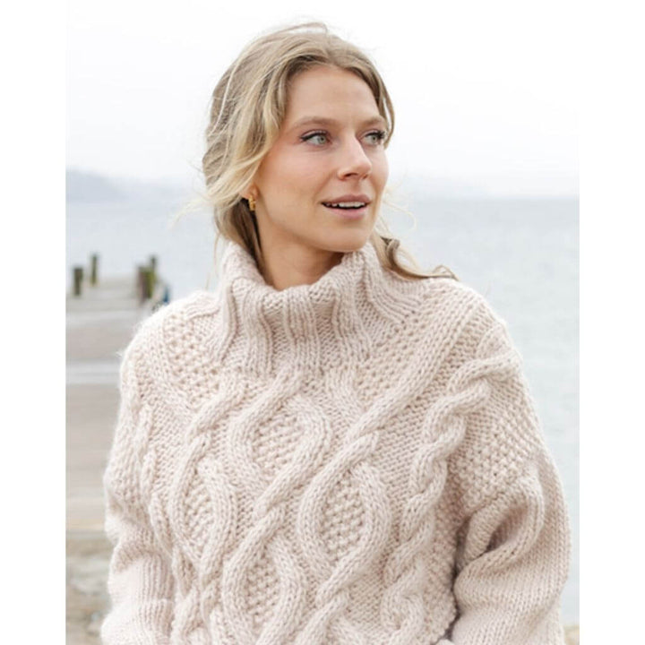 Drops Design Pattern Damen Pullover Cable Beach Sweater Strickanleitung - Drops (PDF) Lieblingsgarn