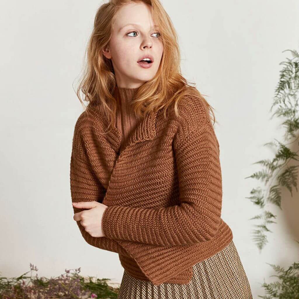 Cardigan im Fischgrätmuster Strickanleitung - Lang Yarns (PDF)
