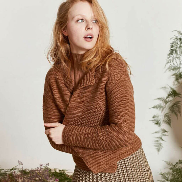 Cardigan im Fischgrätmuster Strickanleitung - Lang Yarns (PDF)