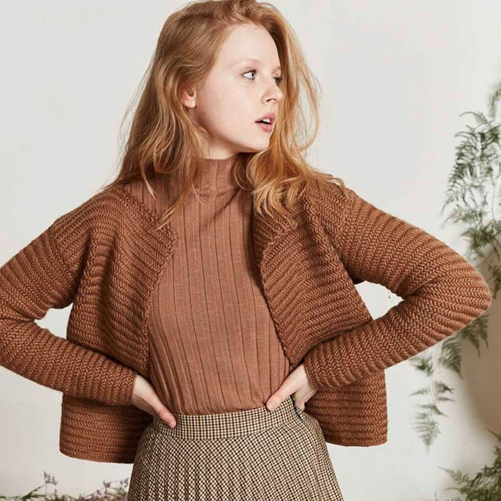 Cardigan im Fischgrätmuster Strickanleitung - Lang Yarns (PDF)