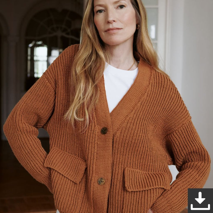 Lana Grossa Pattern Damen Cardigan Strickset - Lana Grossa (PDF) Lieblingsgarn