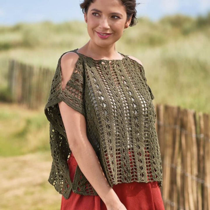 Schachenmayr Pattern Luftiges Shirt mit Lochmuster Häkelset - Schachenmayr (PDF) Lieblingsgarn