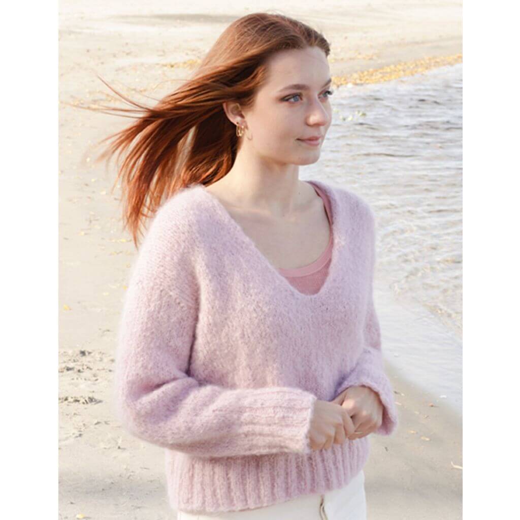 Drops Design Pattern Damen Pullover Climbing Rose Sweater Strickset - Drops (PDF) Lieblingsgarn