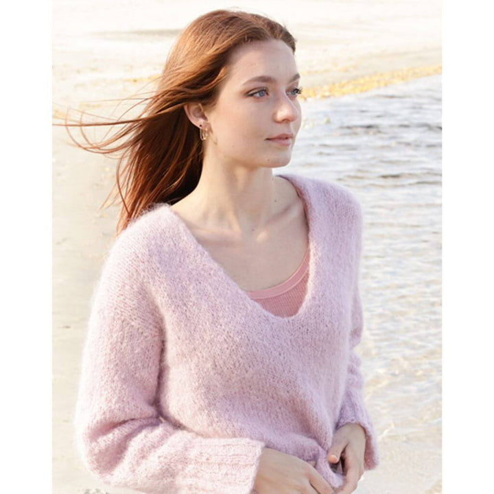 Drops Design Pattern Damen Pullover Climbing Rose Sweater Strickset - Drops (PDF) Lieblingsgarn