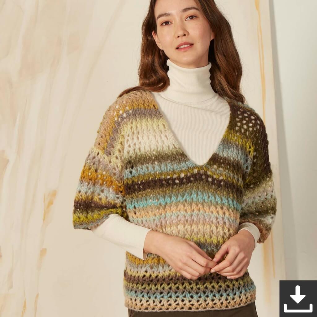 Lang Yarns Pattern Pullover mit Hexentreppenmuster Strickset - Lang Yarns (PDF) Lieblingsgarn
