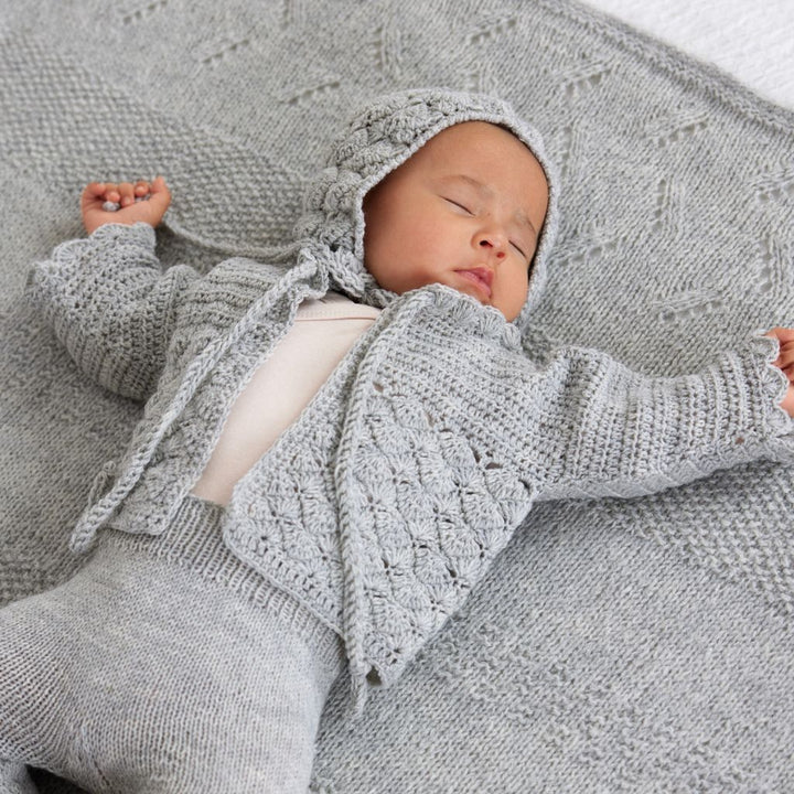 Lana Grossa Cool Wool Baby Häkeljäckchen - Lana Grossa Infanti Nr. 20 Modell 28 Lieblingsgarn