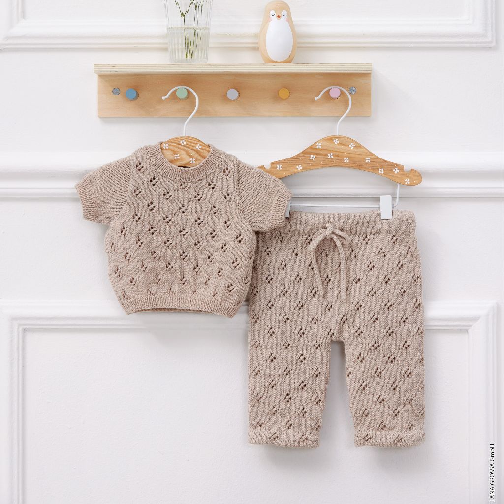 Lana Grossa Pattern Kurzarmpulli Baby Strickaleitung - Lana Grossa (Heft) Lieblingsgarn