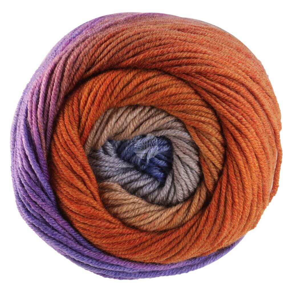 Lana Grossa 4031 - Ockergelb/Graubeige/Jeansblau/Violett/ Nouga Lana Grossa Cool Wool Big Color 100g Lieblingsgarn