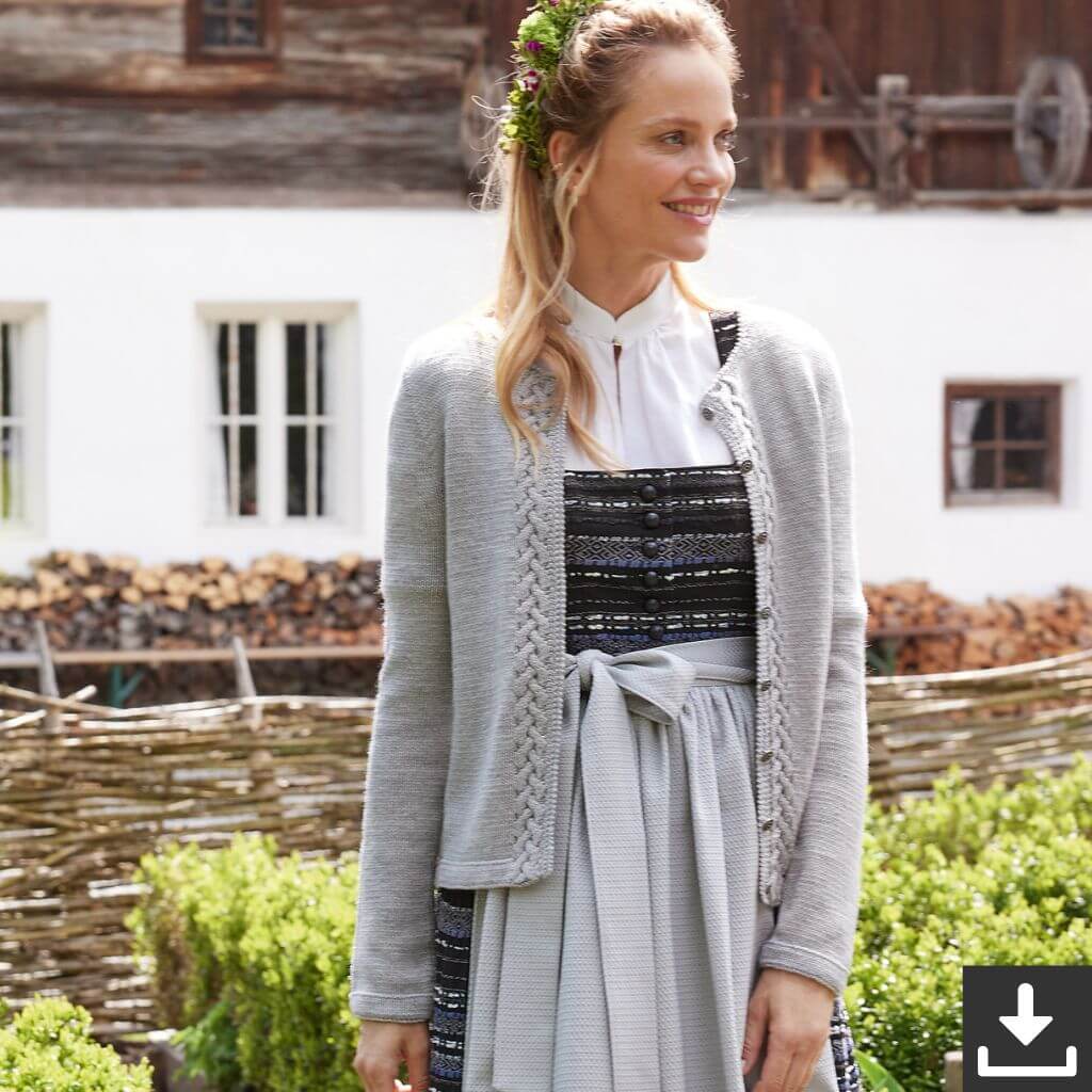 Lana Grossa Pattern Zopfmusterjacke Trachten Strickset - Lana Grossa (PDF) Lieblingsgarn