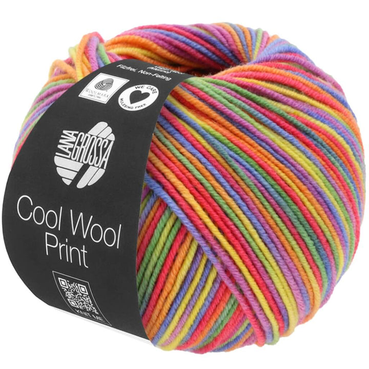 Lana Grossa 703 - Lila/Grün/Himbeer/Orange/Gelb/Blau Lana Grossa Cool Wool Print 50g Lieblingsgarn