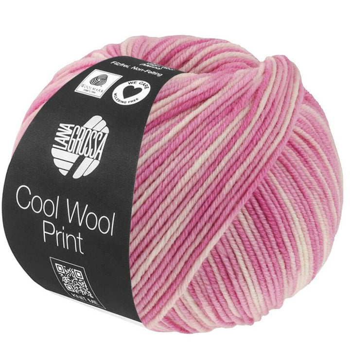 Lana Grossa 842 - Rosa/Fuchsia/Ecru Lana Grossa Cool Wool Print 50g Lieblingsgarn