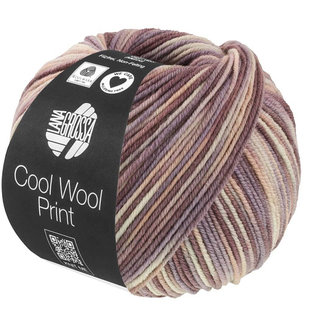 Lana Grossa 845 - Grège/Beige/Mauve/Taupe/Graubraun Lana Grossa Cool Wool Print 50g Lieblingsgarn