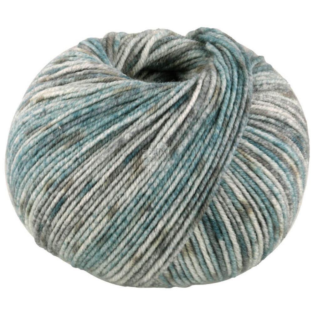 Lana Grossa 5002 - Creme/Dunkelgrau/Graubraun/Petrol Lana Grossa Cool Wool Spots Lieblingsgarn