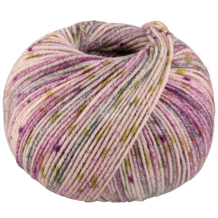 Lana Grossa 5003 - Creme/Dunkelfuchsia/Dunkelgrau/Senf Lana Grossa Cool Wool Spots Lieblingsgarn