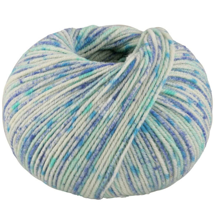 Lana Grossa 5005 - Creme/Blau/Wasser-/Cyanblau Lana Grossa Cool Wool Spots Lieblingsgarn
