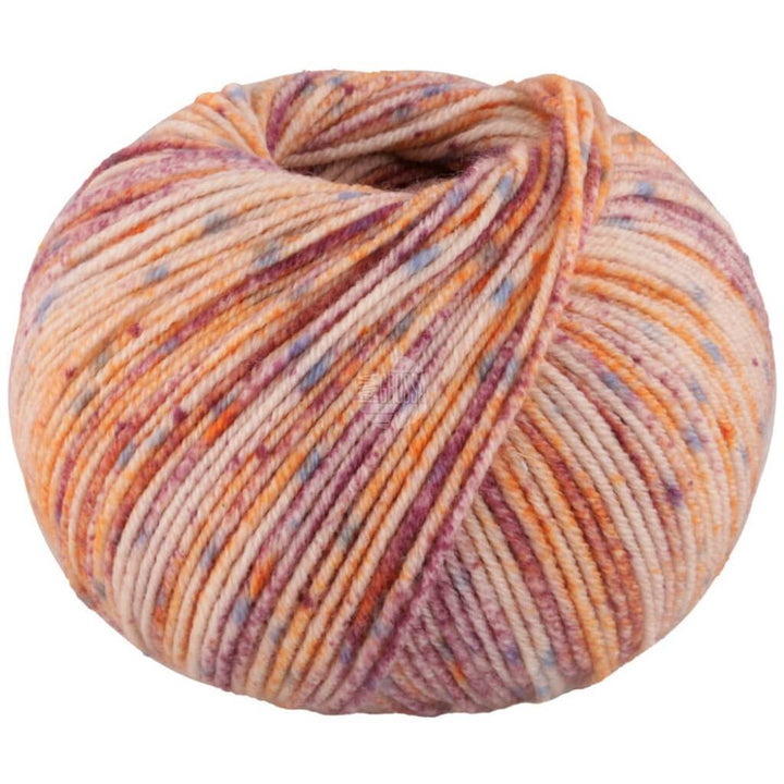 Lana Grossa 5008 - Creme/Brombeer/Orange/Jeansblau Lana Grossa Cool Wool Spots Lieblingsgarn