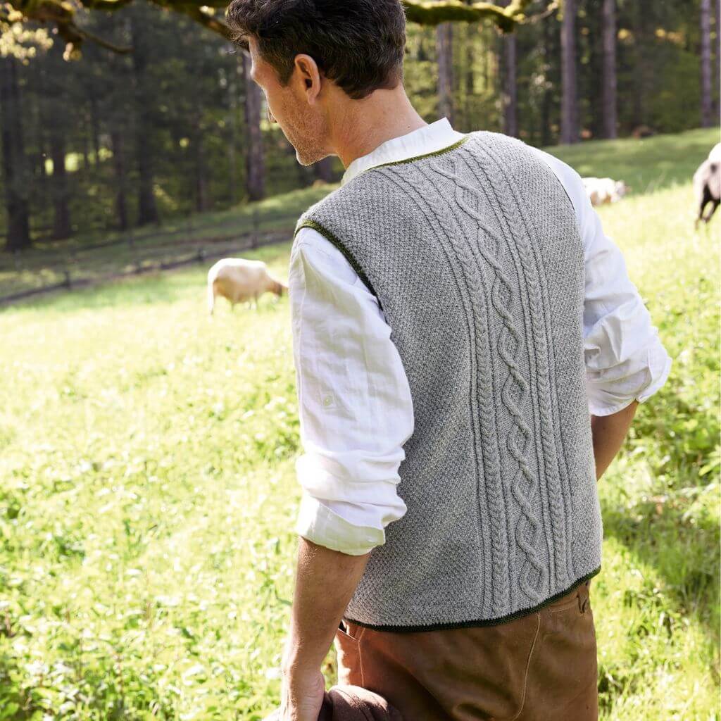 Lana Grossa Pattern Herren Trachtenweste Strickset - Lana Grossa (PDF) Lieblingsgarn