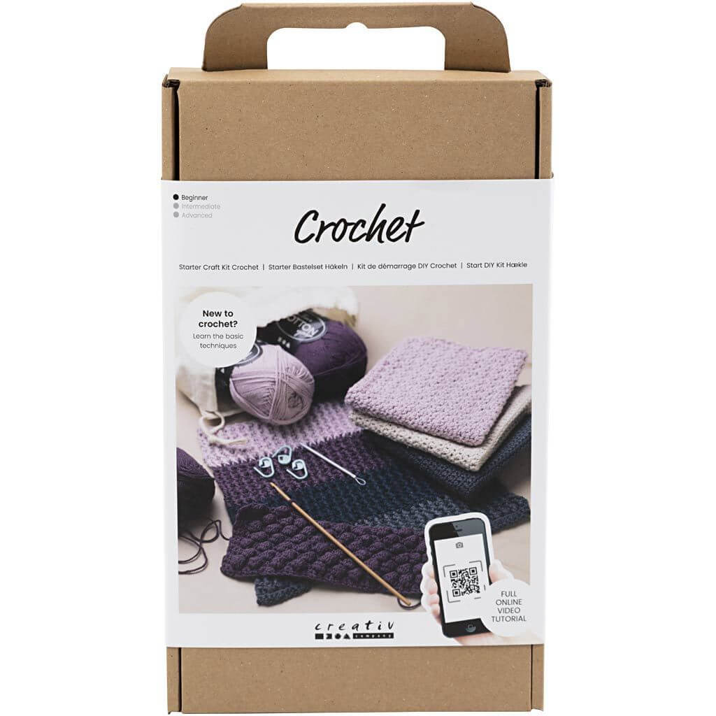 Creativ Company Creativ Company Starter Kreativ Set Häkeln, Taschen, Sortierte Farben, 1 Pck Lieblingsgarn