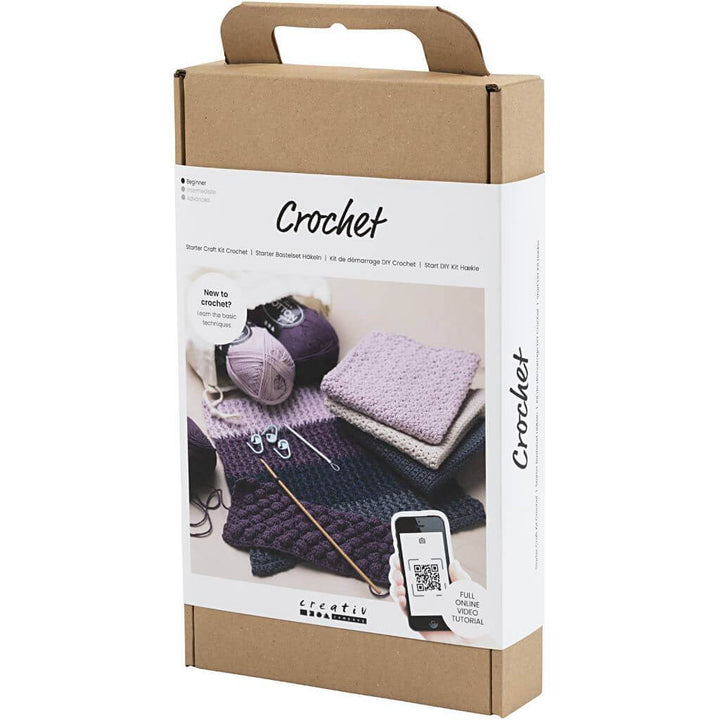 Creativ Company Creativ Company Starter Kreativ Set Häkeln, Taschen, Sortierte Farben, 1 Pck Lieblingsgarn