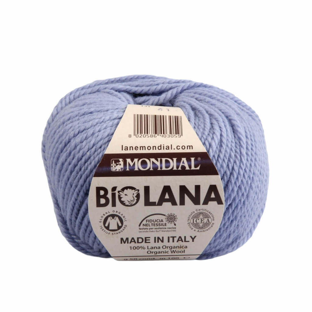 Lane Mondial 131 - Rauchblau Lane Mondial Bio Lana 50g - Bio Wolle Lieblingsgarn