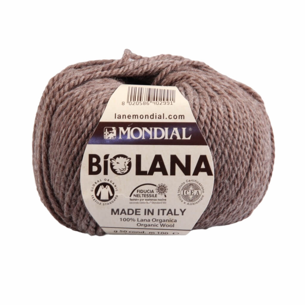 Lane Mondial 342 - Braun Mel. Lane Mondial Bio Lana 50g - Bio Wolle Lieblingsgarn