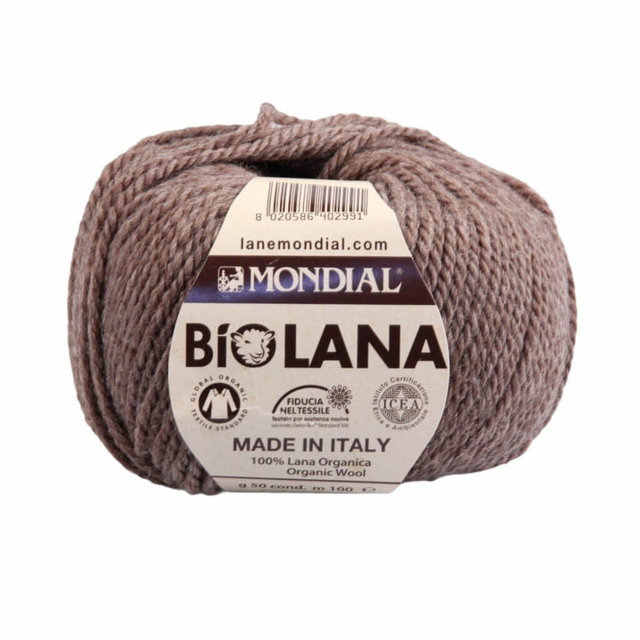 Lane Mondial 342 - Braun Mel. Lane Mondial Bio Lana 50g - Bio Wolle Lieblingsgarn