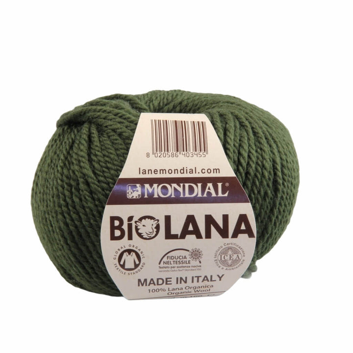 Lane Mondial 647 - Oliv Lane Mondial Bio Lana 50g - Bio Wolle Lieblingsgarn