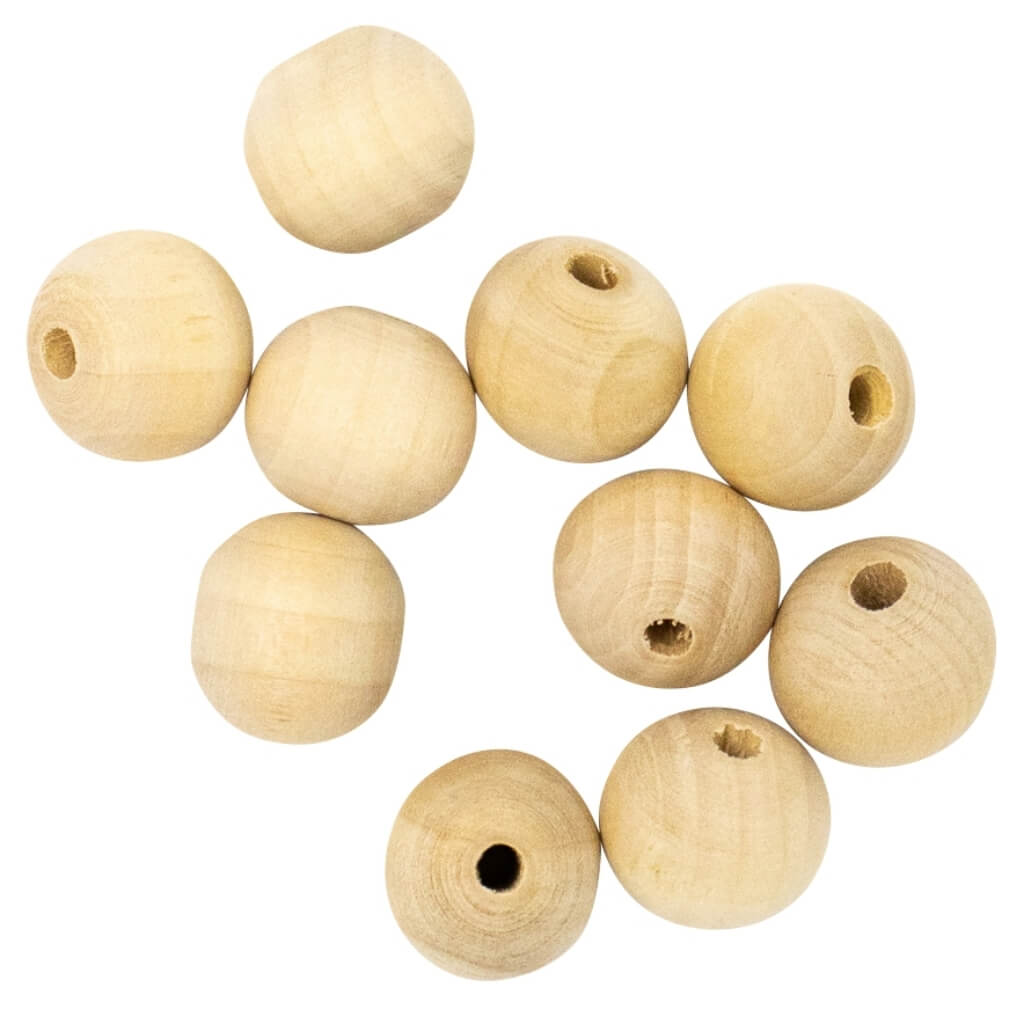 De Bondt B.V. 10 De Bondt Makramee Holzperlen Ø 25 mm Lieblingsgarn