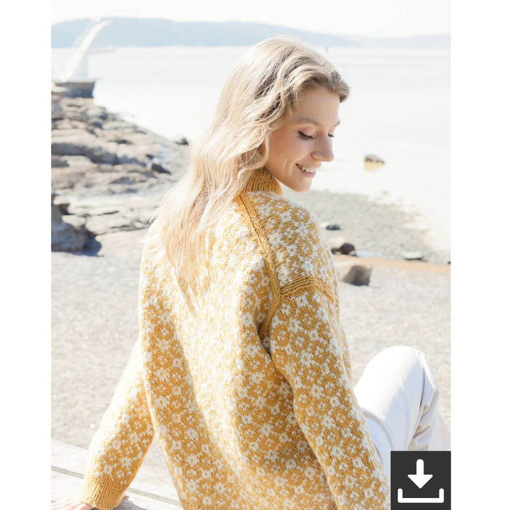 Drops Design Pattern Damen Pullover Dandelion Field Strickset - Drops (PDF) Lieblingsgarn