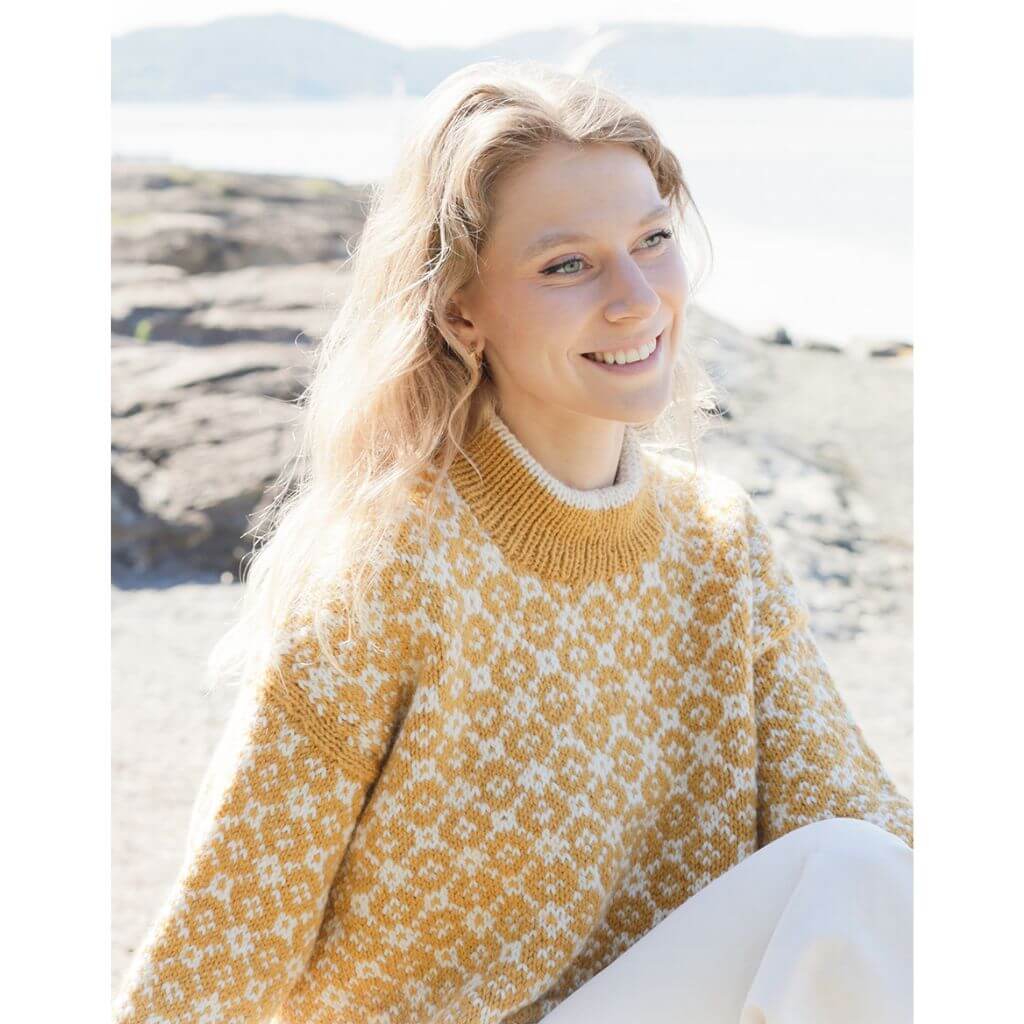 Drops Design Pattern Damen Pullover Dandelion Field Strickset - Drops (PDF) Lieblingsgarn