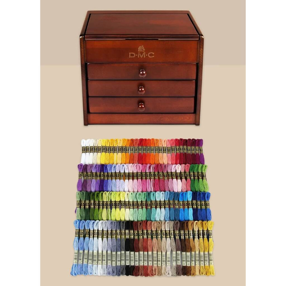 DMC DMC Kleine Vintage Box mit 120 Strängchen von Mouliné-Garn Lieblingsgarn