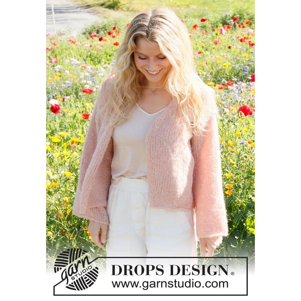Cherished Moments Strickjacke mit V-Ausschnitt Strickanleitung - Drops Design (PDF) bei bei bei Lieblingsgarn