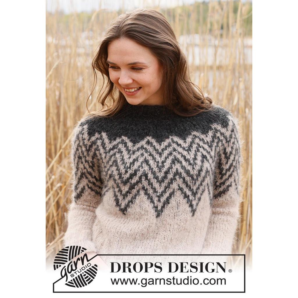 Inverted Peaks Sweater Strickanleitung - Drops Design (PDF) bei bei Lieblingsgarn