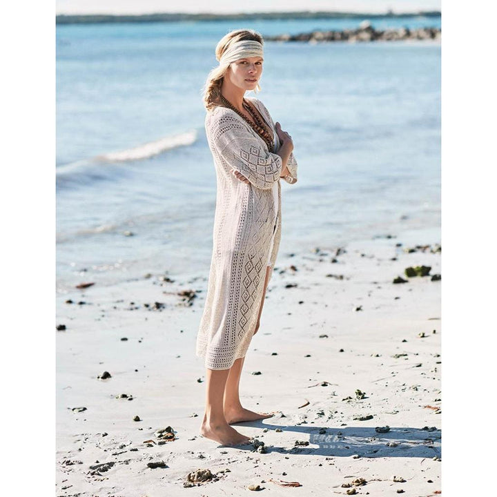 Lange Strickjacke mit Lochmuster Strickanleitung - Sandnes Garn / Anita Brathetland (PDF)