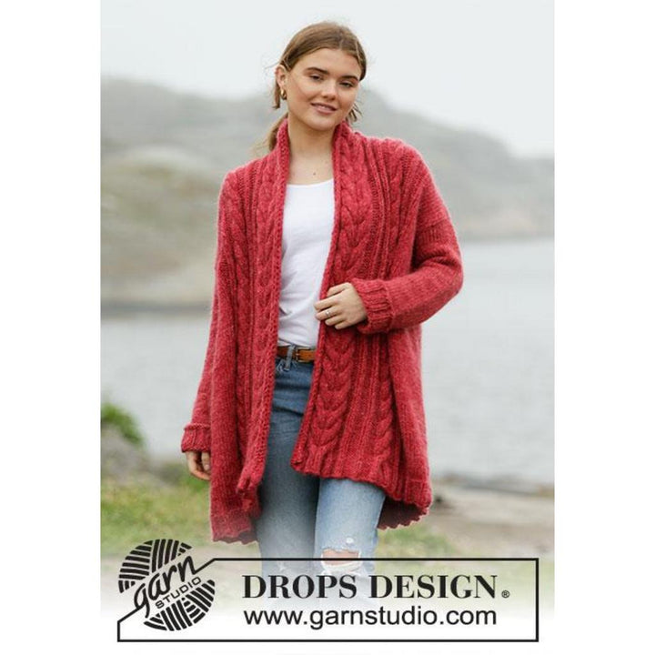 Winter Cardinal Cardigan Strickanleitung - Drops Design (PDF)