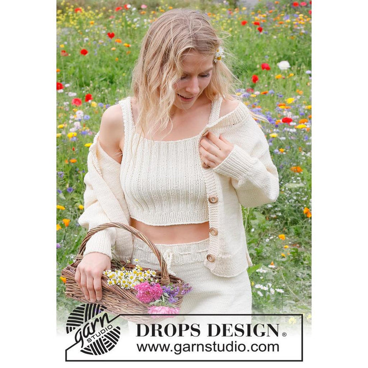 Prairie Rose Cardigan Strickanleitung - Drops Design (PDF) bei bei Lieblingsgarn
