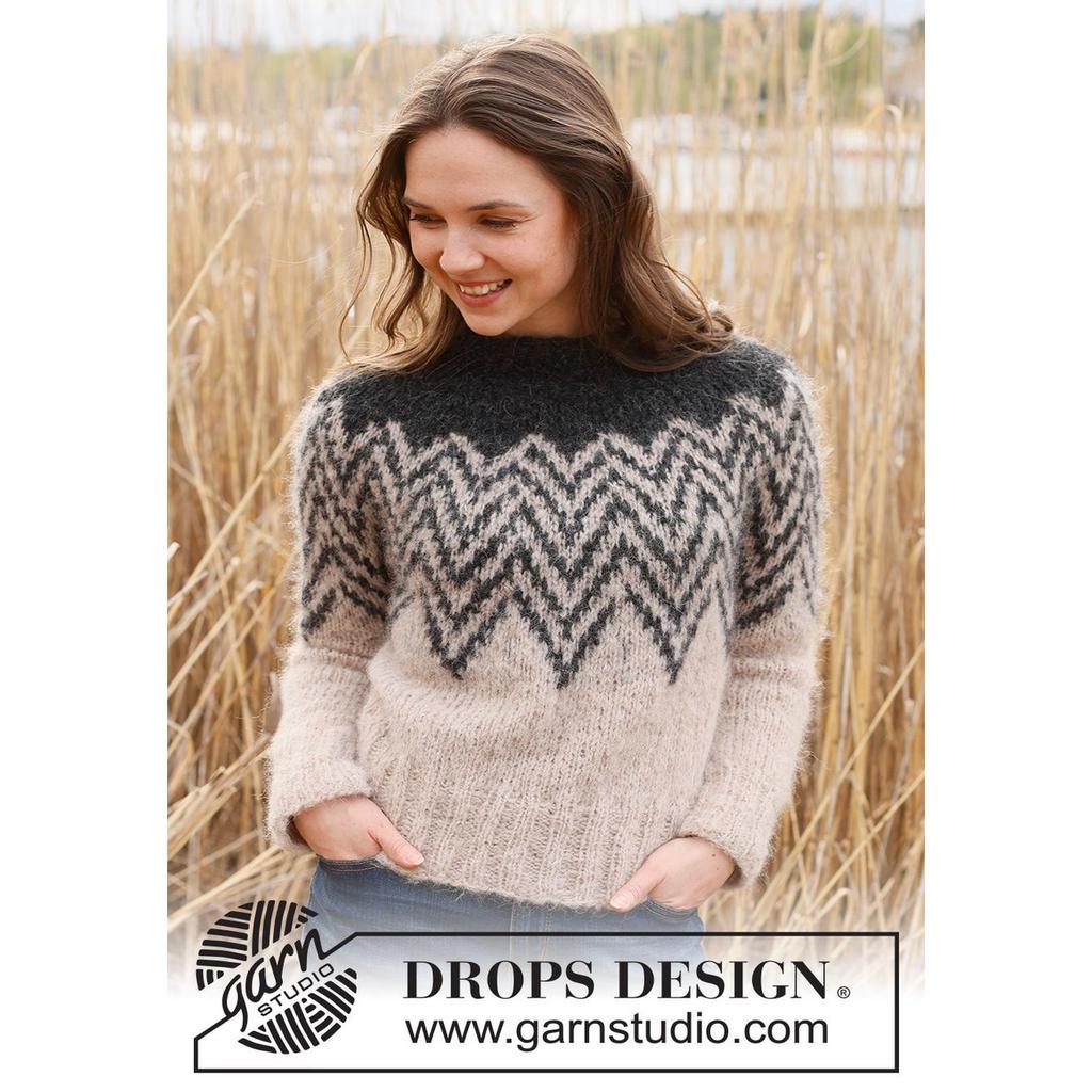 Inverted Peaks Sweater Strickanleitung - Drops Design (PDF) bei bei Lieblingsgarn